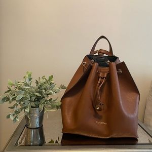 Brown Calvin Klein Backpack with Wristlet